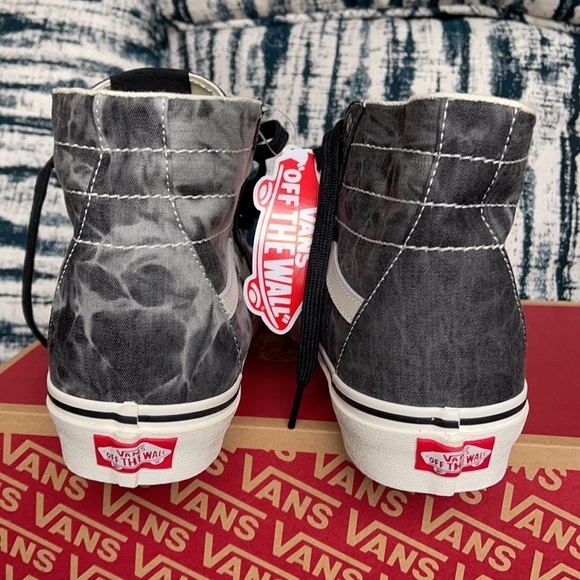 Vans Sk8-Hi Tapered Denim Destroy Black Marshmallow MENS - Picture 14 of 16